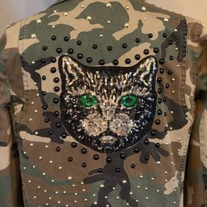 Camo Hand Painted Jacket with studs